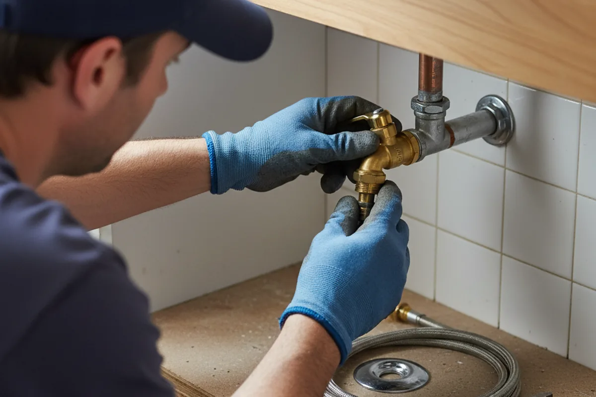 Shutoff valve and fitting work during Faucet and Fixture Repair in Morocco